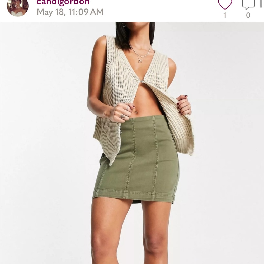Free People Modern Femme Skirt in Olive